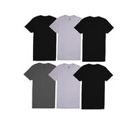 Fruit of the Loom Shirts à Poches sous-vêtement, Lot de 6 Maillots de Corps Noir/Gris, Homme