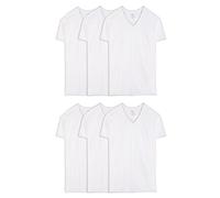Fruit of the Loom T- Shirt à col en V Taille Haute sous-vêtement, Tall Man-Blanc-Lot de 6, XXL Homme