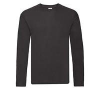 Fruit of the Loom Valueweight Long Sleeve Top de Sport, Noir, L Homme