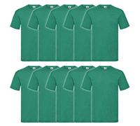 Fruit of the Loom Valueweight Lot de 10 t-shirts taille S à 5XL, Mélange de vert rétro., M