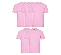 Fruit of the Loom Valueweight Lot de 5 T-Shirts pour Homme, rose, L