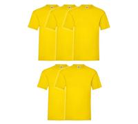 Fruit of the Loom Valueweight Lot de 5 t-shirts pour homme + sac de gym MyShirt gratuit, Jaune + sac de gym Myshirt, XL