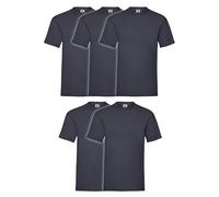 Fruit of the Loom Valueweight - Lot de 5 T-shirts, taille 3XL, couleur : bleu marine (deep Navy), Bleu marine