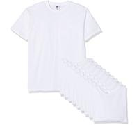Fruit of the Loom Valueweight Short Sleeve T-Shirt, Blanc, L (Lot de 10) Homme