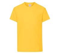 Fruit of the Loom Valueweight Short Sleeve, T-shirt Col Ras Du Cou Manches Courtes Mixte enfant,Jaune (Sunflower),3-4 Ans (Taille fabricant:22)