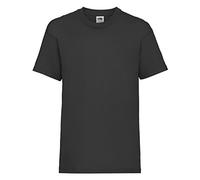 Fruit of the Loom Valueweight Short Sleeve, T-shirt Col Ras Du Cou Manches Courtes Mixte enfant,Noir (Black),3-4 Ans (Taille fabricant:22)
