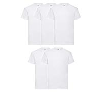 Fruit of the Loom Valueweight T Shirt 5 Pack - T-Shirt - uni - Col Ras du Cou - Manches Courtes - Homme - Blanc - Large (Taille Fabricant: Large)