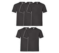 Fruit of the Loom Valueweight T Shirt 5 pack - T-shirt - uni - Col ras du cou - Manches courtes - Homme, Noir, Small