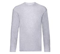 Fruit of The Loom Valueweight T-Shirt à Manches Longues pour Homme, Gris chiné, Taille S, Gris, S