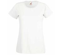 Fruit of the Loom Valueweight - T-shirt en coton ras-du-cou pour femme - Blanc - Medium