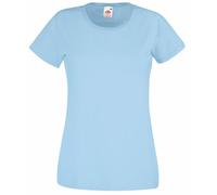 Fruit of the Loom Valueweight - T-shirt en coton ras-du-cou pour femme - Bleu - Large
