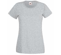 Fruit of the Loom Valueweight - T-shirt en coton ras-du-cou pour femme - Gris - Medium