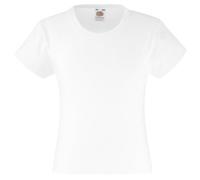 Fruit of the Loom Valueweight - T-Shirt Fille, Blanc (White 30), 5/6 ans