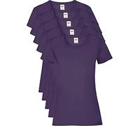 Fruit of the Loom - Valueweight - T-shirt (Lot de 5) - Femme - Violet (Purple Pe) - Taille: XXL