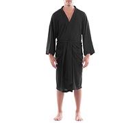 Fruit of the Loom Waffle Kimono Robe Peignoir, Noir, 2X/3X Homme