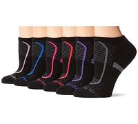 Fruit of the Loom Women Coolzone Cotton No Show Socks (6 Pack), Black Assortment, 4-10