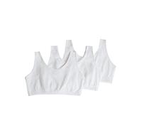 Fruit of The Loom Women's Built-Up Sports Bra, White-3 Pack, 36