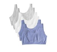 Fruit of The Loom Women's Built Up Tank Style Sports Bra 6 Pack, Heather Blue/White/Heather Grey, 48