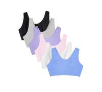 Fruit of The Loom Women's Built Up Tank Style Sports Bra, Cornflower Blue/White/Pink/Hyacinth/Grey/Black