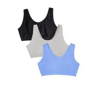 Fruit of The Loom Women's Built Up Tank Style Sports Bra, Cornflowerblue/Grey/Black