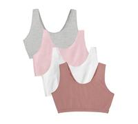 Fruit of The Loom Women's Built Up Tank Style Sports Bra, Dust/White/Blush/Grey Heather, 38
