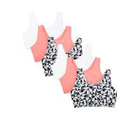Fruit of The Loom Women's Built Up Tank Style Sports Bra, Kaleidoscope/Kaleidoscope/White/White/Peach/Peach, 36