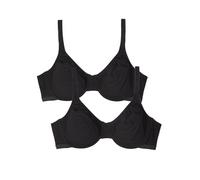 Fruit of The Loom Women's Cotton Stretch Extreme Comfort Bra, Black Hue/Black Hue