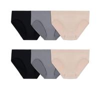 Fruit of The Loom Women's No Show Seamless Underwear, Amazing Stretch & No Panty Lines, Available in Plus Size, Bikini-6 Pack-Assorted Color Neutrals, 7