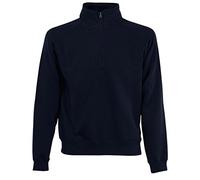 Fruit of the Loom Zip Neck Sweat Shirt, Bleu (Deep Navy 202), Medium Homme