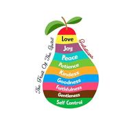 Fruit of the Spirit Bible Posters for Children, Sunday School Classroom Decor with Scripture Verses, Christian Homeschool Learning Wall Art(Unframed,12x18inch(30x45cm))