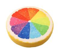 Fruit Pillow - Vibrant Circular Plush Decor, Thick Comfortable Chair Pad, Round Dimensional Stuffed Throw Seating Accessory Displaying Fresh Citrus Inspired Appearance For Home Kids Couch Classroom