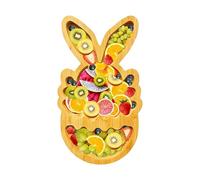 Fruit Platter - Divided Tray for Celebrations | Carved Organic Material plus Sculpted Ears and Recessed Slots for Garnishing, Distributing, Organizing and Offering Sweets Chocolates Melons Berries