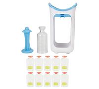 Fruit Puree Squeezer, Portable Kids Puree Squeeze Station Press and Store System Homemade Food Masher with 10PCS Pouches for Home Kitchen (Blue)