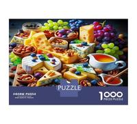 Fruit Puzzle 1000 pièces Carton épais Plateau de Petit déjeuner avec Fruits Adultes adolescents12-18 Ans Casse-tête Solo Difficile 52x38cm