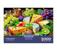 Fruit, Puzzle de Casse-tête en Papier épais, Plateau de Fromage avec Raisins et Olives, activité Interactive relaxante, 52x38cm/1000pcs