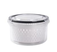 Fruit Saver Container Set, Round Refrigerator Storage Kit, Removable Colander Drain Design with Easy Clean Setup, 6.30x3.86 inches Food Storage Set, Modern Style Fresh Keeper for Kitchen Use