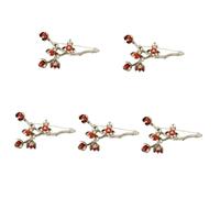 Fruit Shawl Red Berry Cardigan Safety Pins Bouquet Shape Enamel Lapel Pin Brooch Clips Collar Clip Copper
