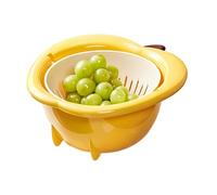 Fruit Strainer Bowl - Thick Fast Draining Piece, Prep Gear for Rinsing, Kitchen Colander Tool, Food Strainer Piece with Ergonomic Wide-Rimmed Handle, Food Colander for Washing Filtering & Separating