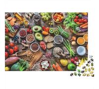Fruit & Vegetable Puzzle pour Adultees 1000 Pièces Recyclable Garden Harvest Puzzles À Assembler Jeu De Famille Props Fun Present for Bénédictions De Vacances Cadeau 70x50cm/1000pcs