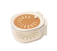 Fruit Washing Bowl - PP PET 6.3x5.91x3.35in | 2-in-1 Foldable Handle Kitchen Strainer Colander With Lid | Salad Berry Rice Draining Basket Fresh Keeping Box For Home Picnic Cooking Prep Fridge