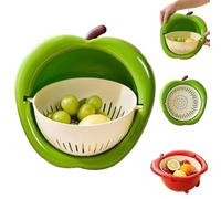 Fruit Washing Bowl with Strainer, 2-in-1 Produce Washer and Berry Container for Fridge