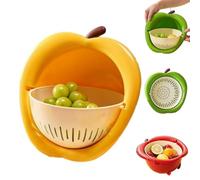 Fruit Washing Bowl with Strainer, 2-in-1 Produce Washer and Berry Container for Fridge