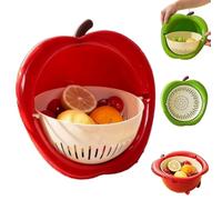 Fruit Washing Bowl with Strainer, 2-in-1 Produce Washer and Berry Container for Fridge