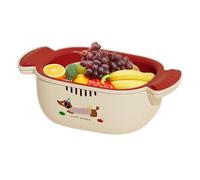 Fruit Washing Bowl with Strainer, Vegetable Cleaning Basket, Space-Saving Colander Set, Two-Layer Mixing Bowl, For Pasta, Rice, Berries, Veggies, Salad, Meal Prep, Kitchen Use