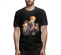 Fruits Basket Men's Comfortable Short Sleeve Shirts Crew Neck Personality Fashion t-Shirt T-Shirt Black M