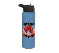 Fruits de mer bouillis de crabe drôle, dites non au pot Stainless Steel Insulated Water Bottle