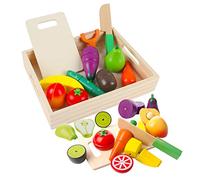 Fruits et légumes Jouets Bois de magnetique, Cuisine Enfant Simulation de Jouets éducatifs et Jouet de Perception des Couleurs pour Les Enfants d'âge préscolaire Enfants garçons Filles