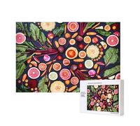 Fruits et légumes Vivants végétaliens à Imprimer,Puzzle Familial en Bois de 300 pièces pour Adultes et Adolescents, décoration d'intérieur