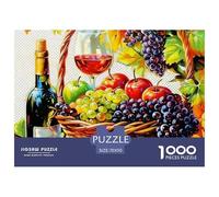 Fruits et vins Fins Puzzle 1000 Pièces - DIY Artistique, Poster Inclus, Jeu Cérébral, pour Hommes Et Femmes, Format 70x50cm/1000pcs