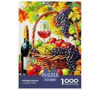 Fruits et vins Fins Puzzle 1000 Pièces - Format Mural, Défi Intellectuel, Pièce Épaisses Antidérapantes, Boîte Cadeau + Poster, 38x26cm/1000pcs